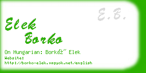 elek borko business card